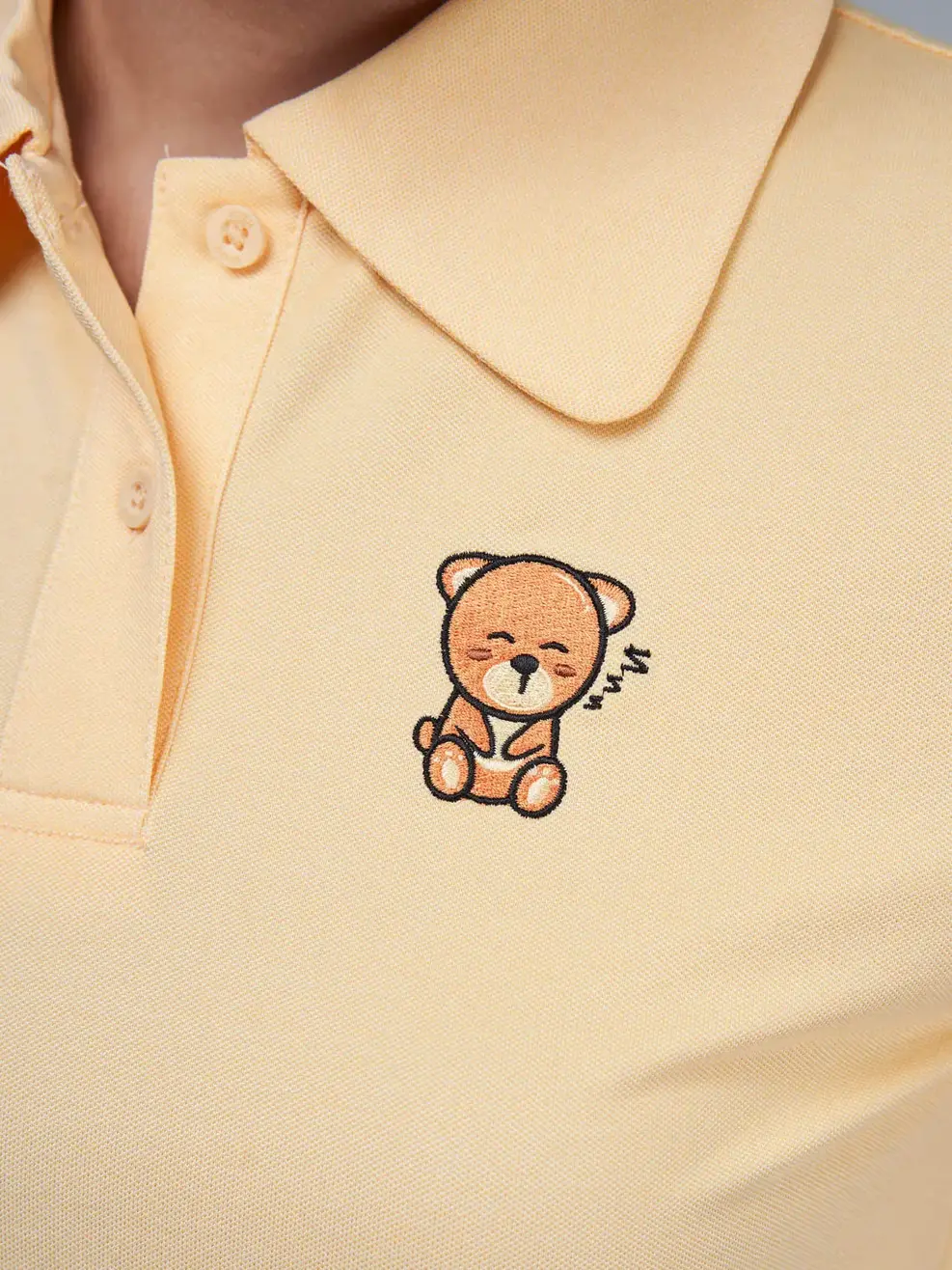 Áo Polo nữ mắt chim croptop - Vàng - L