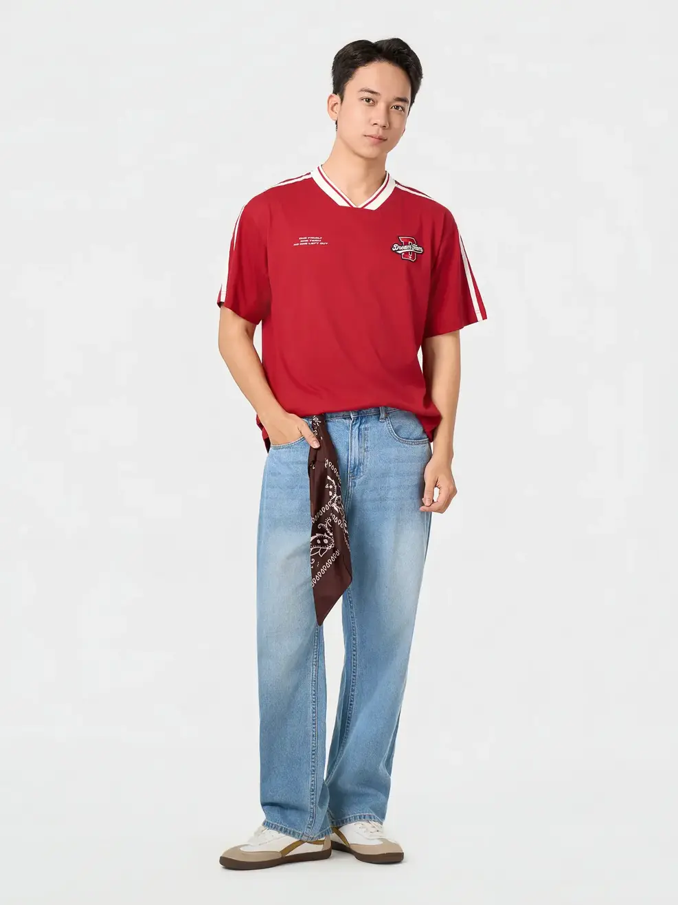 Áo Phông Cổ Tim Dream Team - Đỏ 026 - M