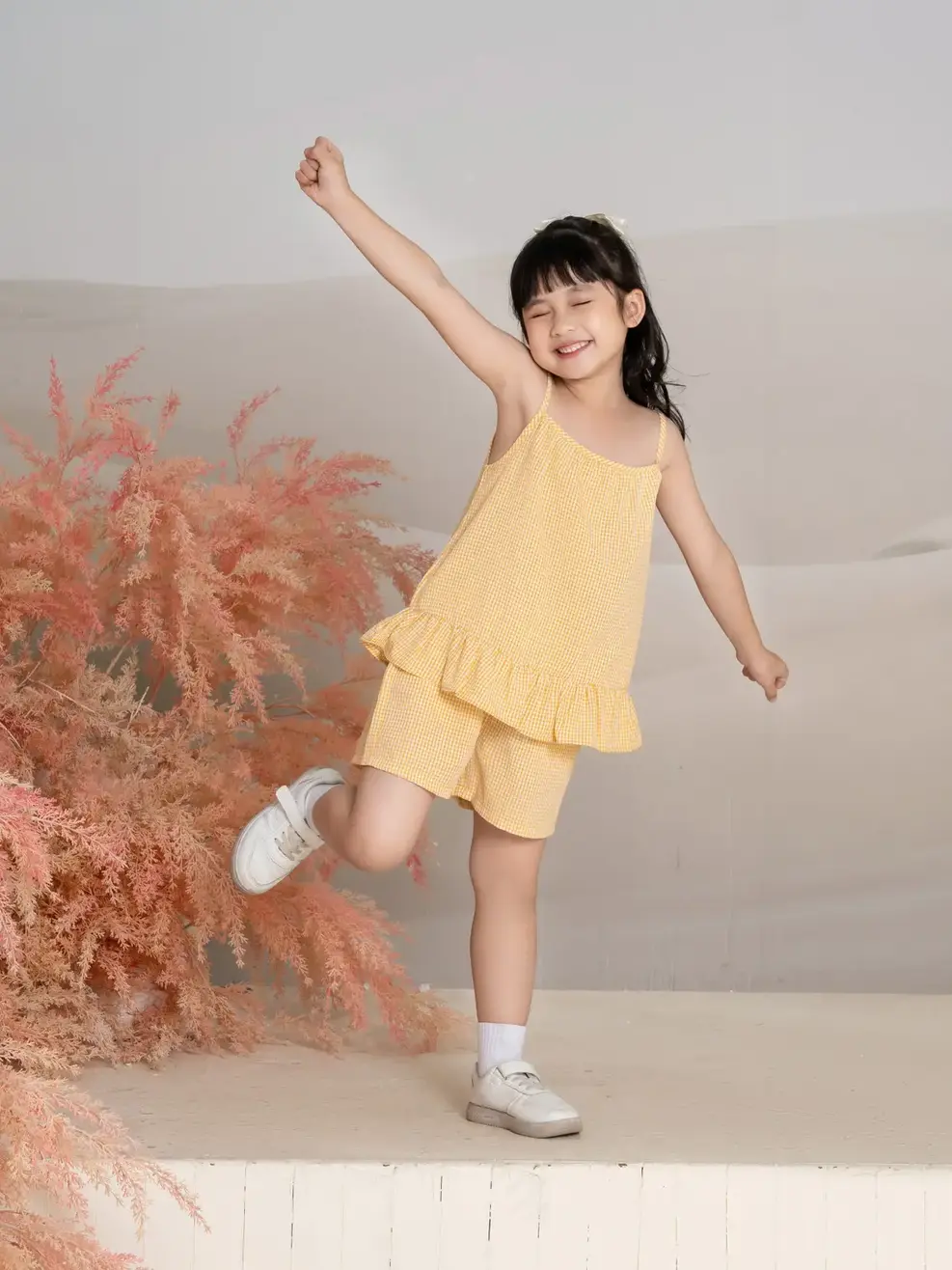 BỘ KID NỮ 2 DÂY - Kẻ vàng - 2