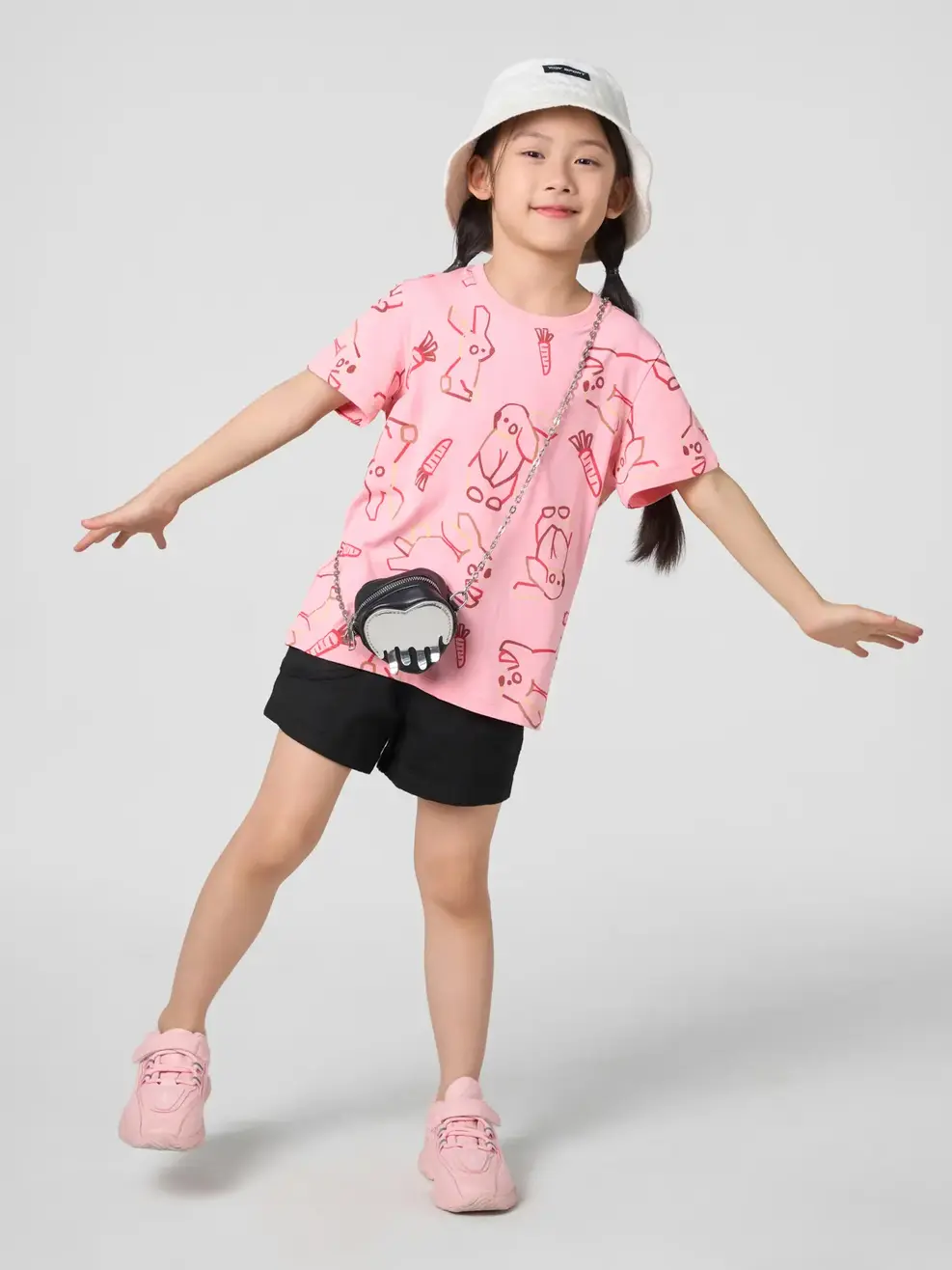 Áo Phông In Tràn Chú Thỏ - Hồng 022 - 2-3