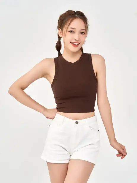 Áo Ba Lỗ Nữ Ngắn Basic Thun Rip