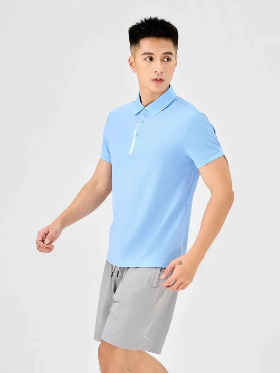 Polo Thể Thao Nam Trụ Áo Ép Sim - Xanh blue - M
