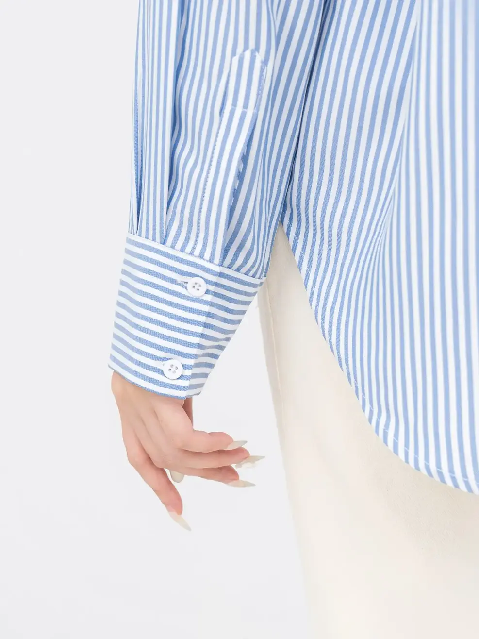 Áo Sơ Mi Tay Dài Nữ Nano Kẻ Năng Động - Kẻ xanh đậm - S