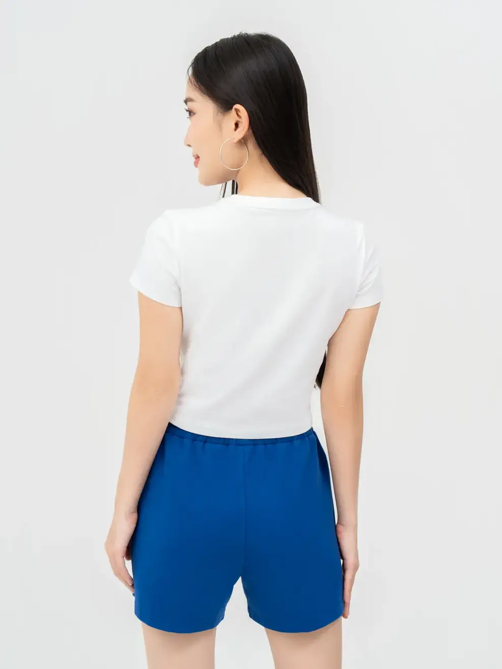 Bộ Đồ Nữ Thể Thao In Hình - Trắng Navy - S