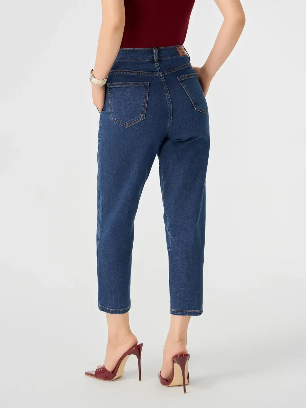 Quần Jeans Baggy Cạp Liền Co Giãn (QJN3076) - Màu chàm 001 - 25