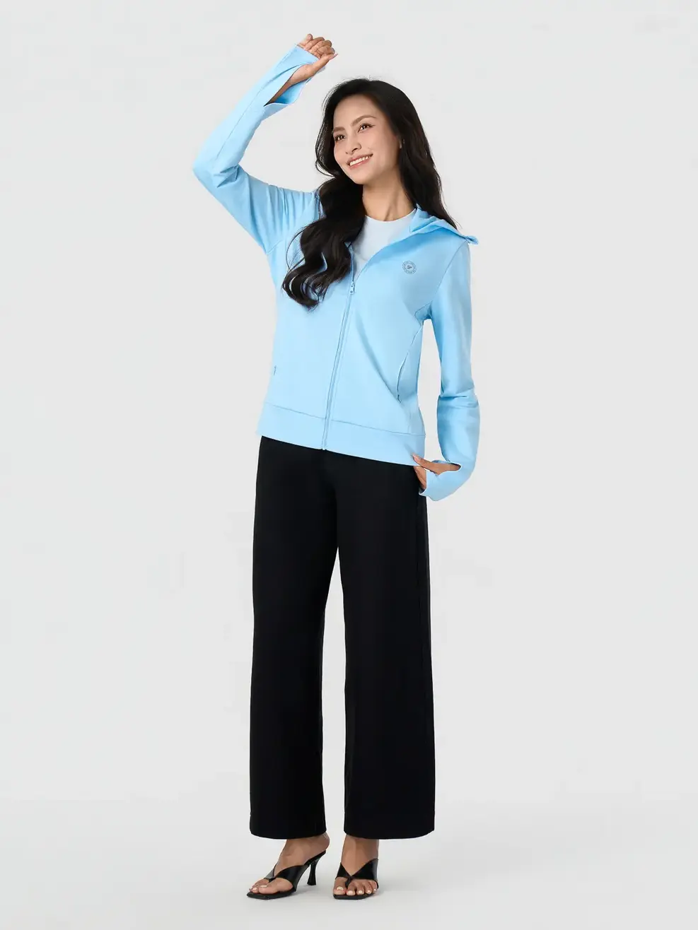 Áo Khoác Chống Nắng Nỉ Dày Dặn - Xanh Da Trời 240 - S