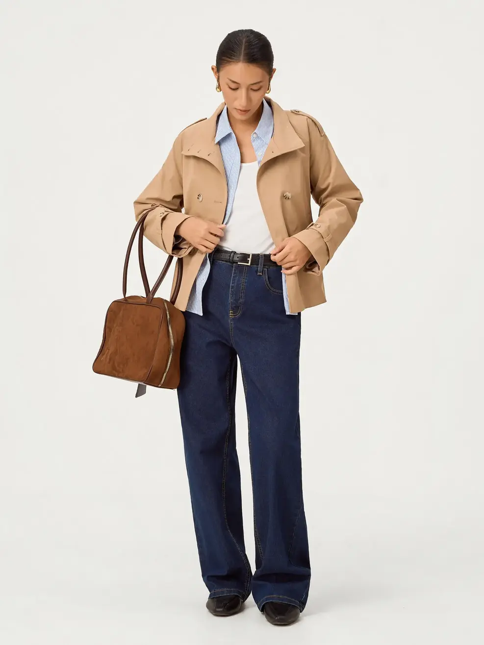 Áo Măng-tô TRENCH CASUAL - Màu nâu 020 - S