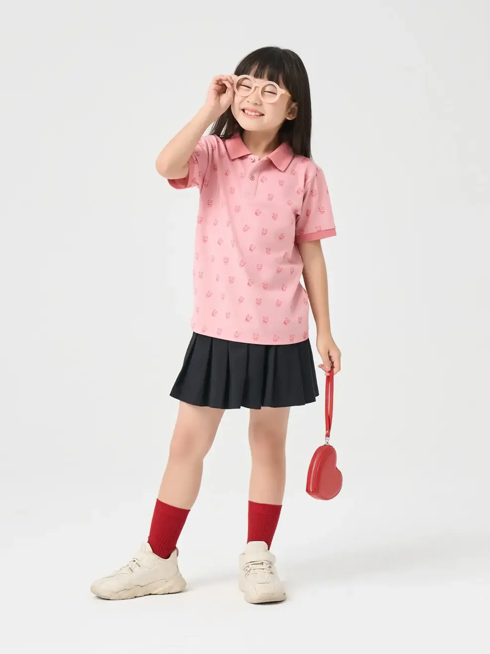 Polo Kid In Tràn Panda - Hồng - 4