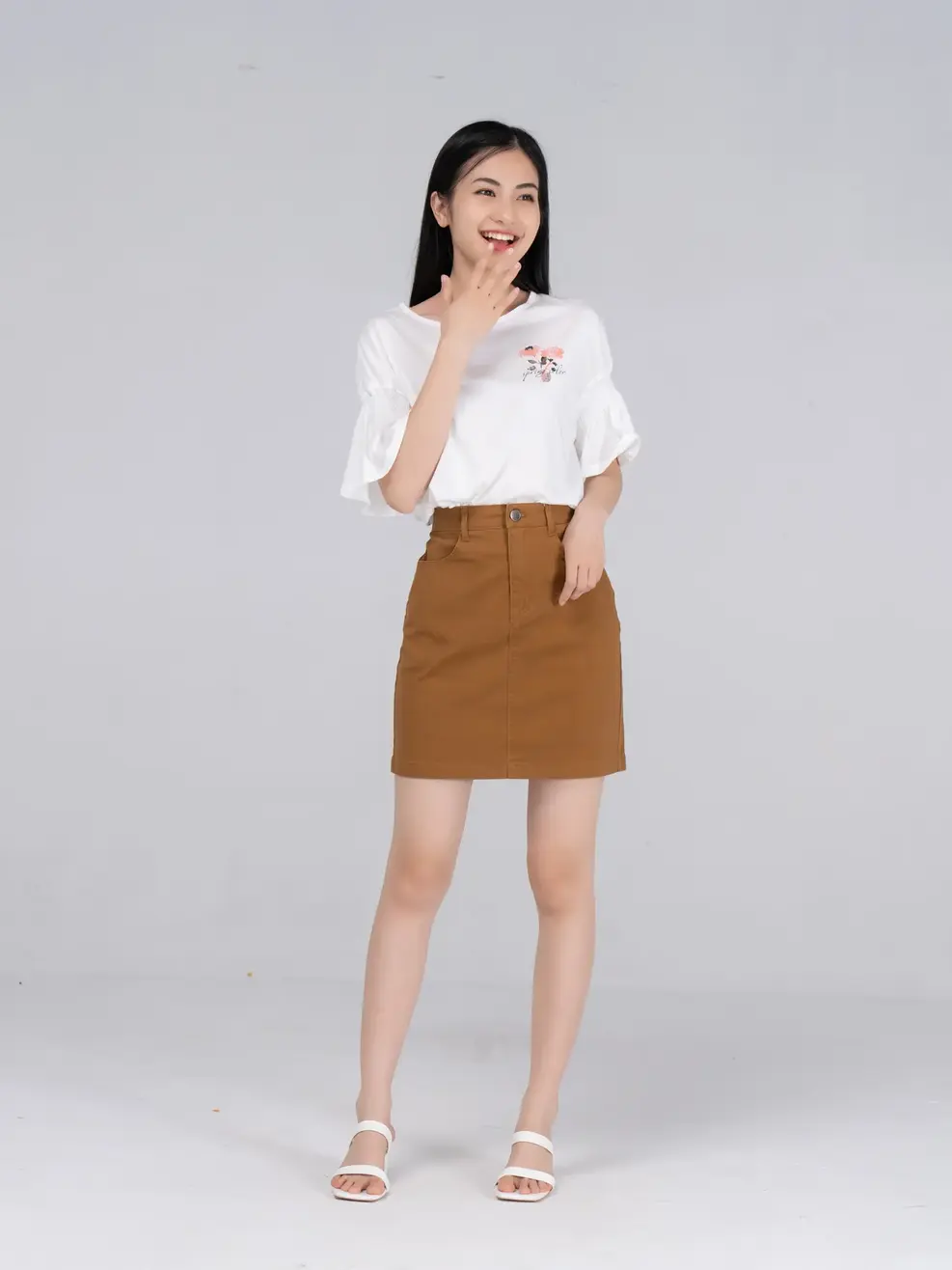 Chân ôm khaki ngang đùi - Nâu - 25