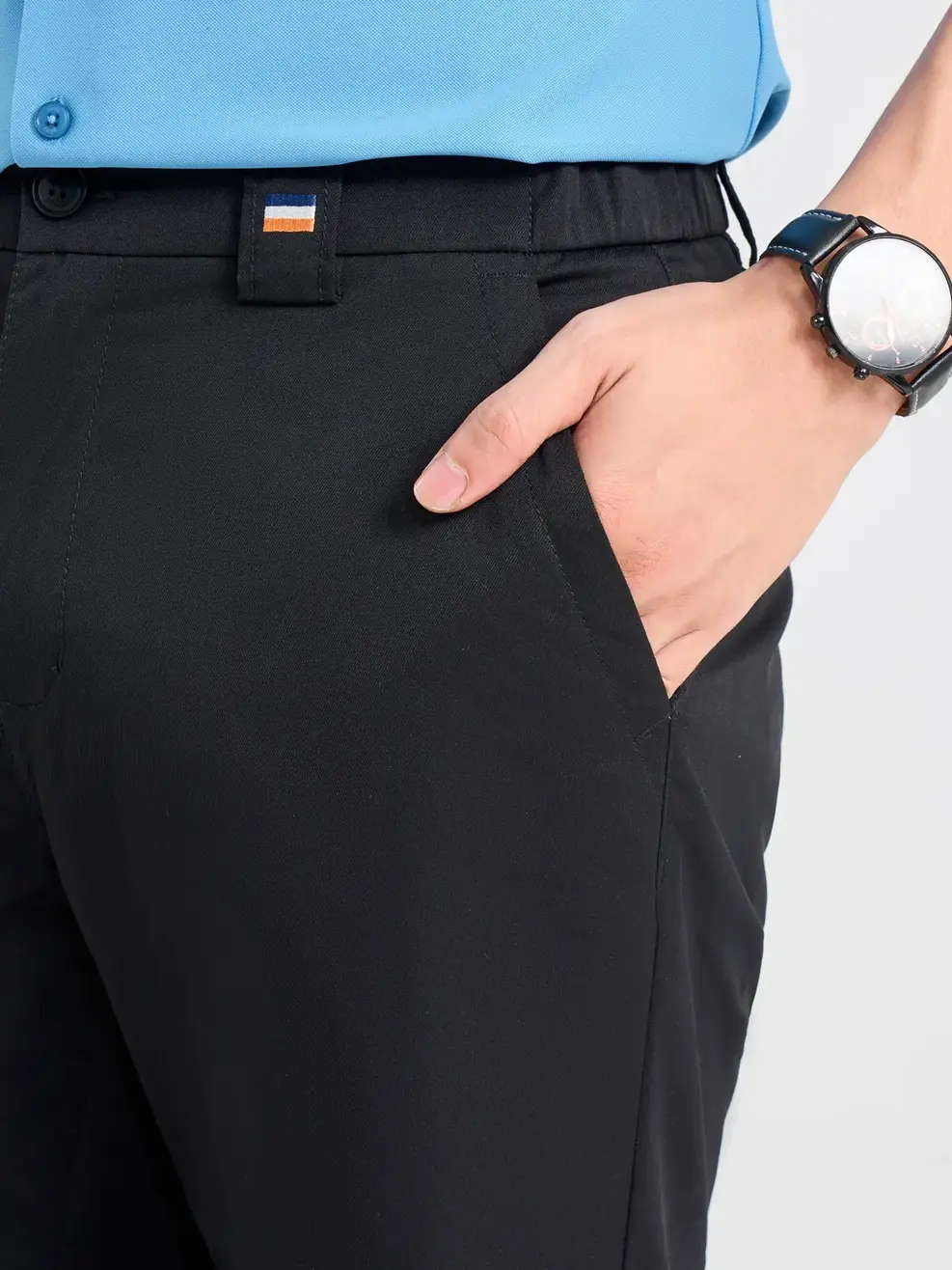 Quần Short Nam Cơ Bản Chun Cúc - Đen - 29