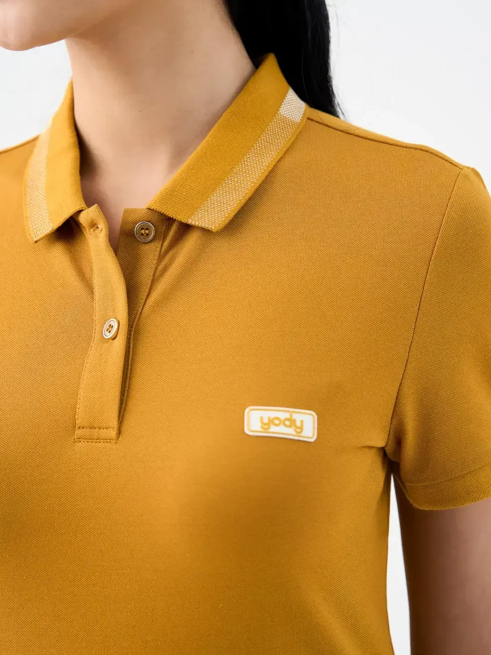 Áo Polo Nữ Mắt Chim Phối Bo-APN3340 - VÀNG 042 - 2XL