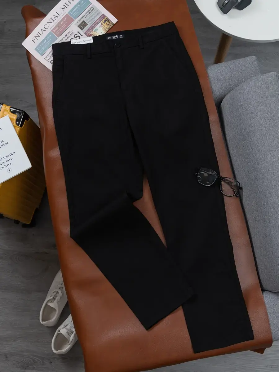 Quần kaki nam Regular - Đen - 29