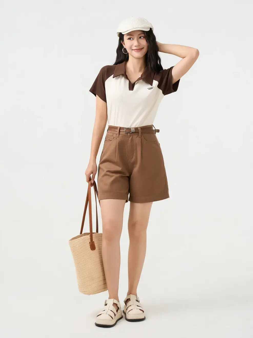 Áo Polo Nữ Slimfit Tay Raglan - NÂU 147  - L