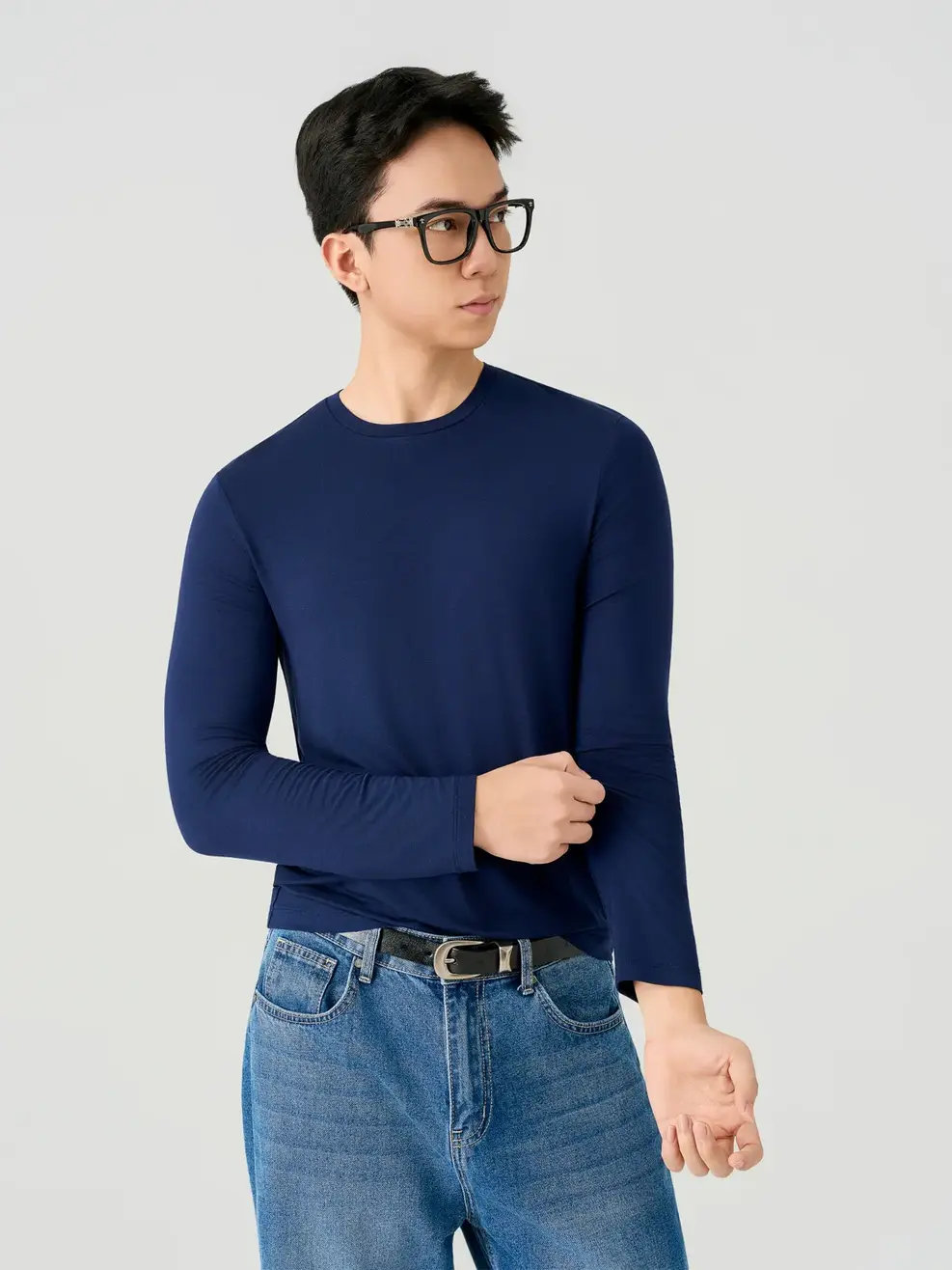 Áo Phông Nam Dài Tay Cổ Tròn Tfx - Navy 001 - M