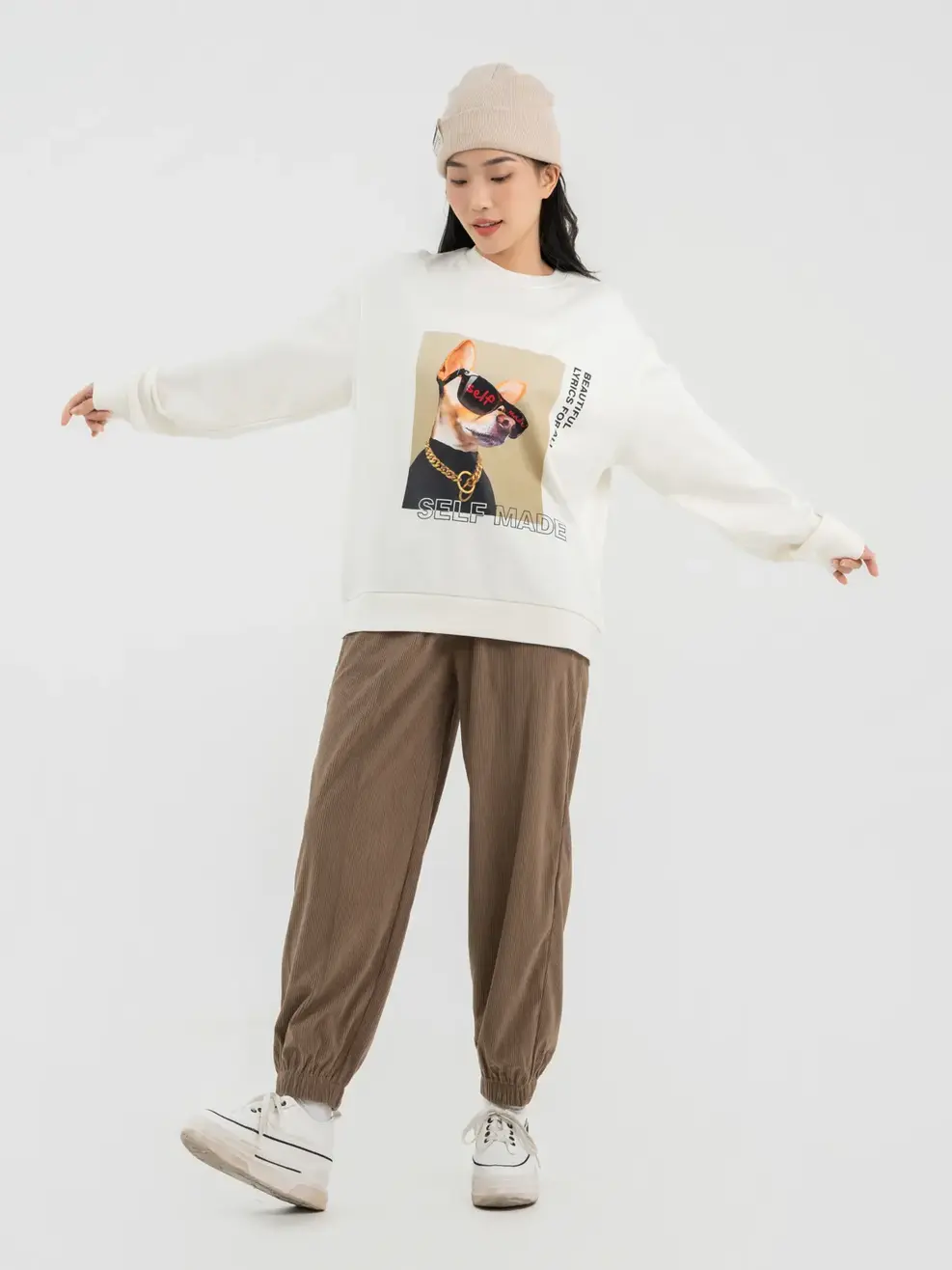 Áo Thu Đông Nữ Self Made - Trắng - S