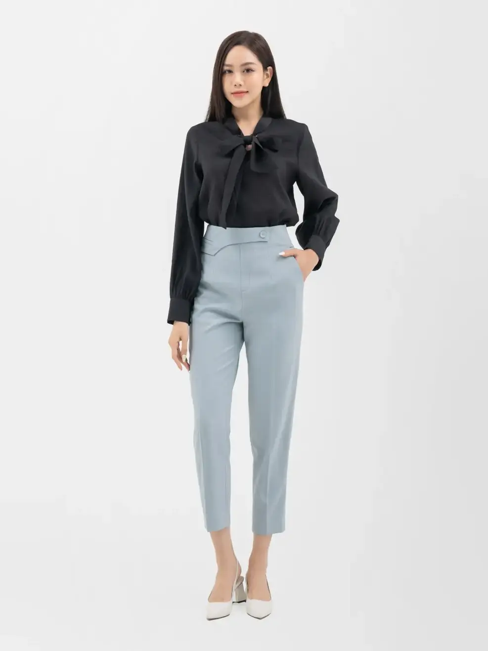 Quần Âu Nữ Dáng Côn Đai Cơi - Xanh - S