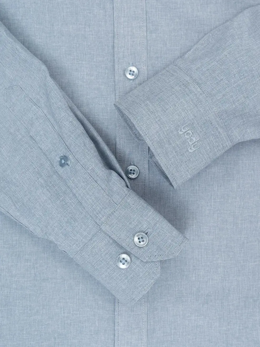 Sơ mi Café dài tay melange - Xanh ghi - 3XL