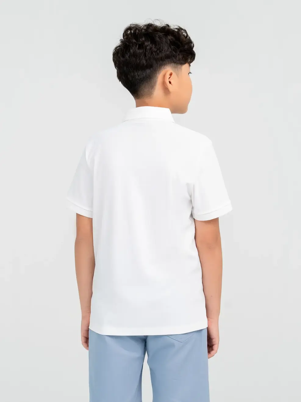 Áo Polo Thể Thao Trẻ Em In Cậu Bé Đá Bóng - Trắng - 8