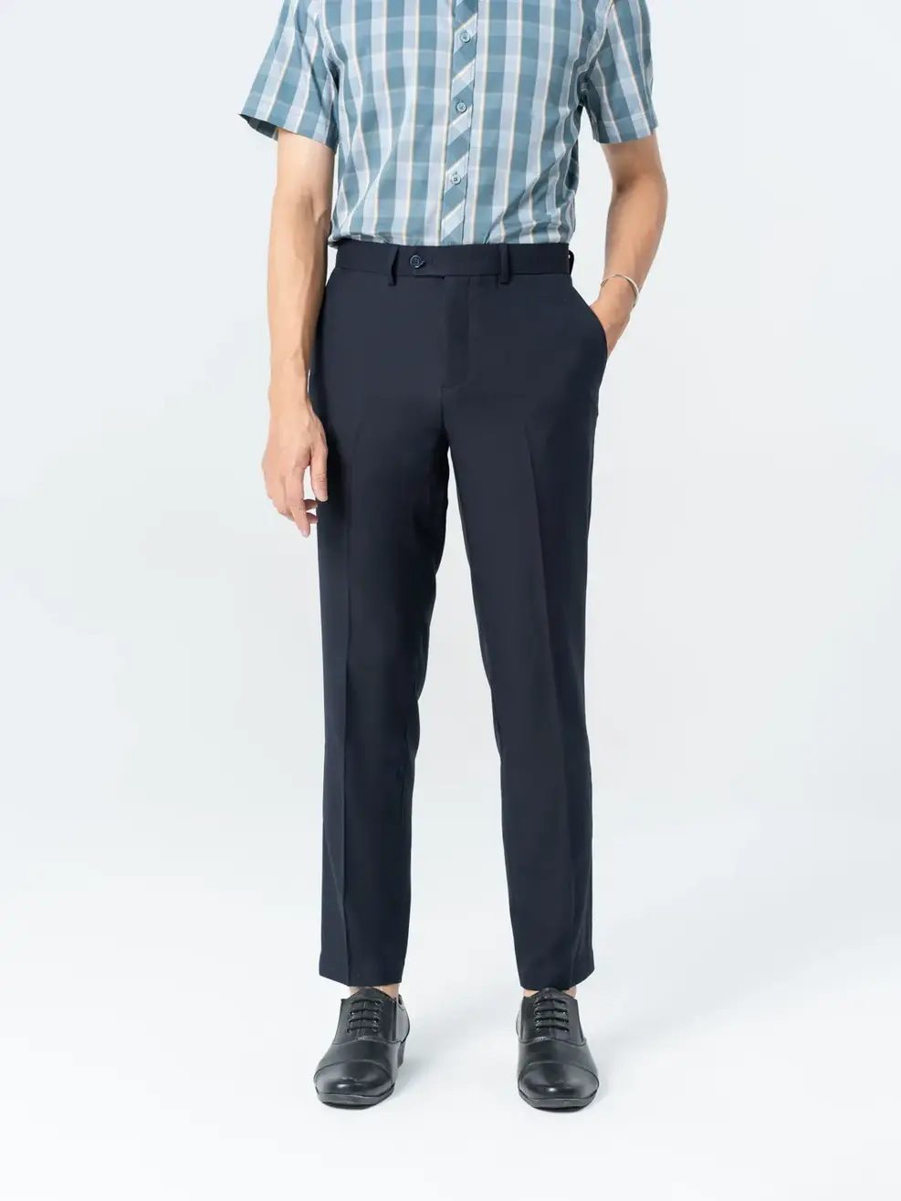Quần Âu Nam Slim Lé Sườn - Tím than - 30