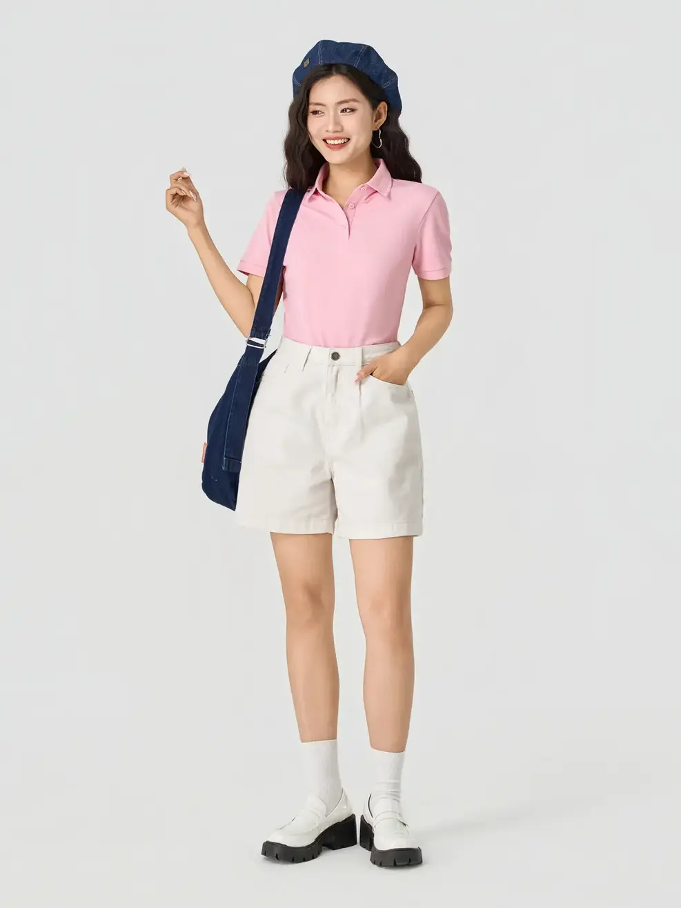 Áo Polo Nữ Cơ Bản Dáng Suông - Hồng 037 - XS