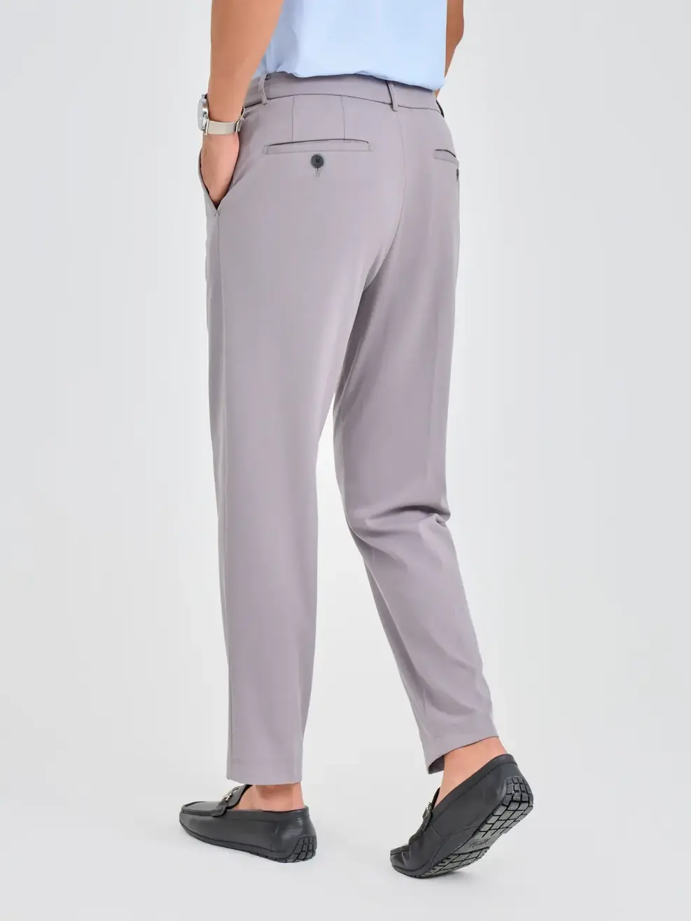 Quần Âu Nam Ngang Mắt Cá Chân - Ghi Đậm - 29