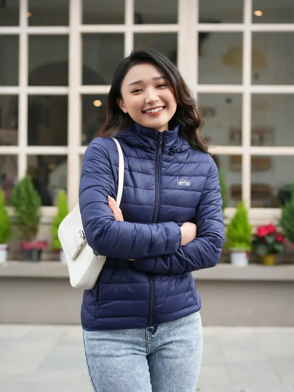 Phao nữ dáng ôm Yody - Tím than - XL