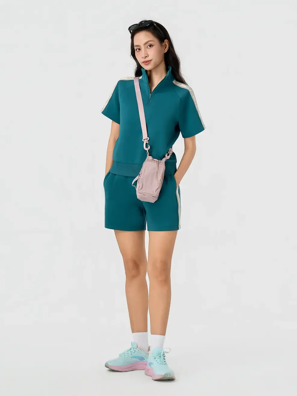 Bộ Đồ Phối Dây Dệt Năng Động - Xanh Lá 145 - S