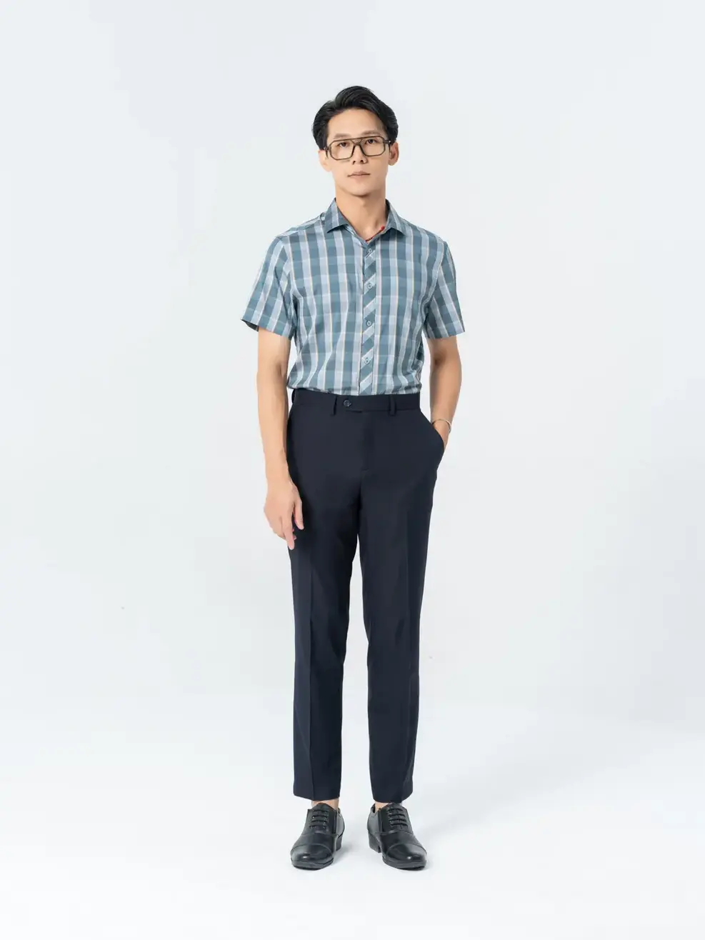 Quần Âu Nam Slim Lé Sườn - Tím than - 30
