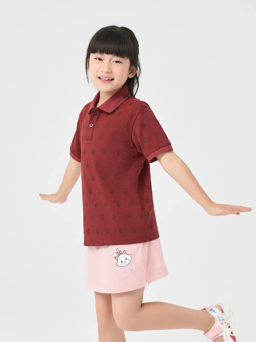 Polo Kid In Tràn Panda - Đỏ - 2