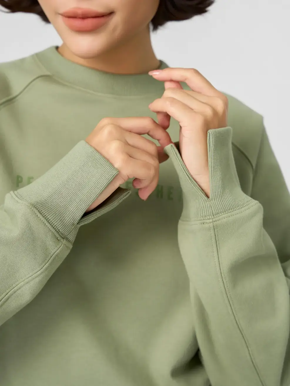 Áo Nỉ Dáng Ngắn In Chữ - Xanh lá 025 - S