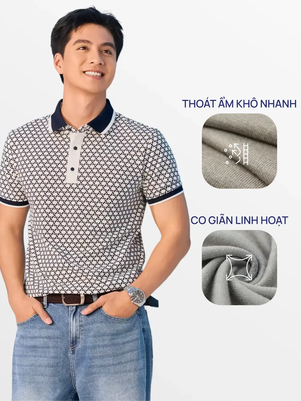 Áo Polo Hoạ Tiết In Tràn - Hoạ Tiết Tím Than 144 - S