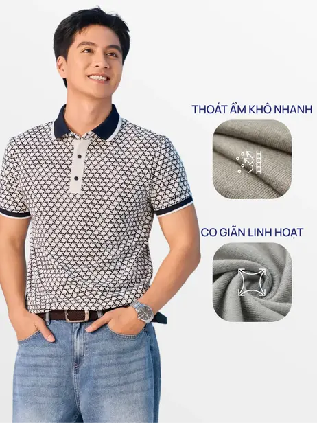 Áo Polo Nam Hoạ Tiết In Tràn