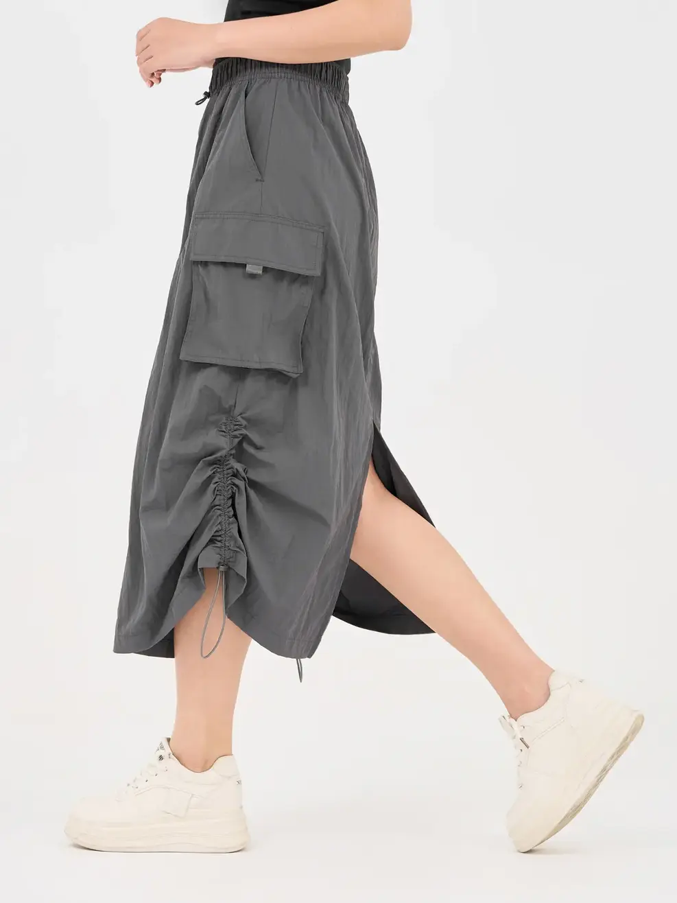 Chân Váy Yoguu Túi Hộp Dáng Dài - Xám - S