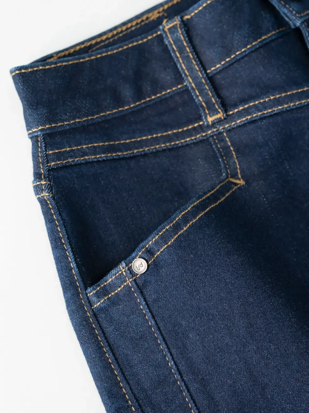 Quần Jean Nữ Baggy Cạp Cắt Phối  - Xanh đậm - 25