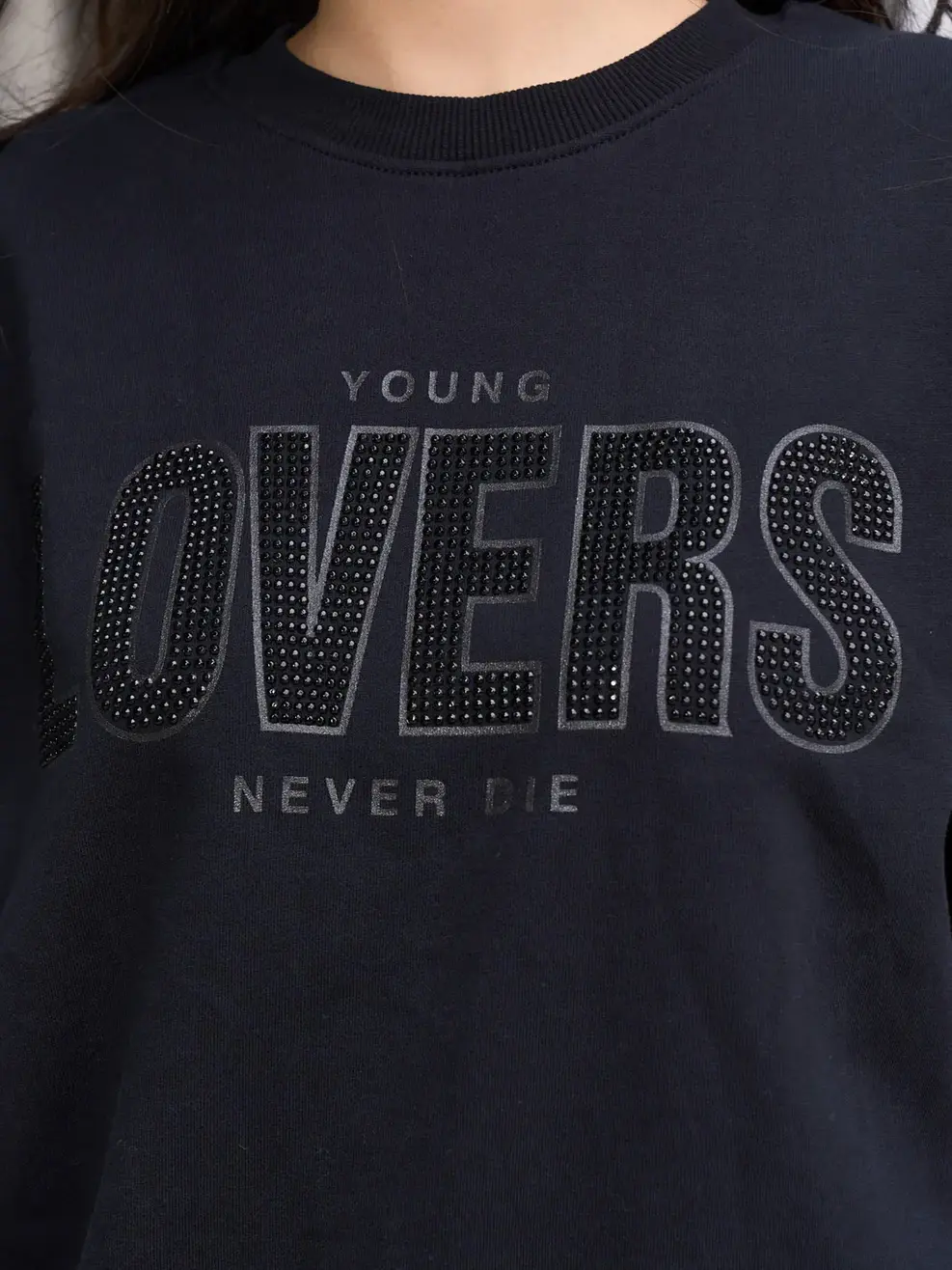 Áo Thu Đông Nữ Đính Đá Giảm Giá Lỗi - Đen - S