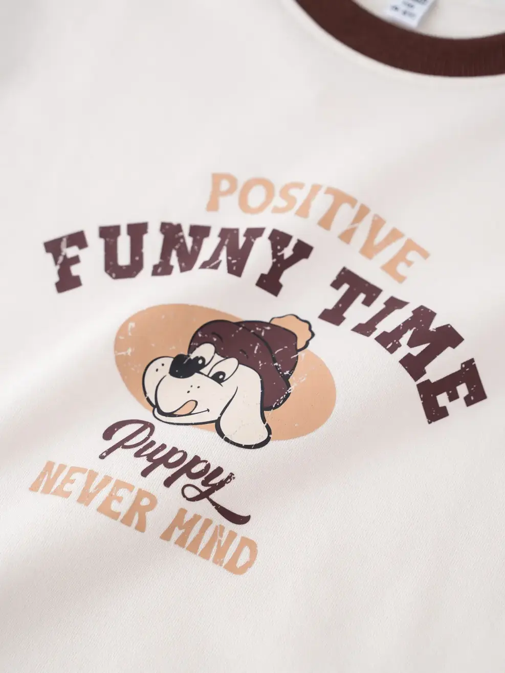 Áo Nỉ Cổ Tròn Funny Time - Nâu 121 - 104