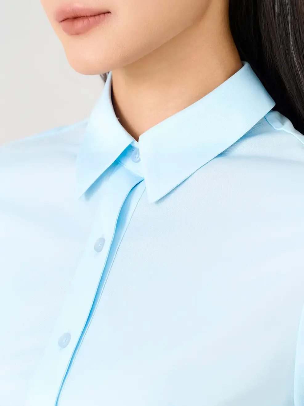 Áo Sơ-mi Ngắn Tay regular essential -  Xanh Da Trời 227 - S