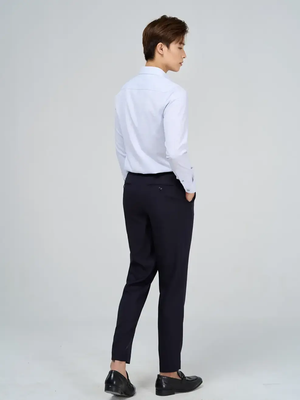 Sơ mi nam hàu dài tay - Xanh đậm - M