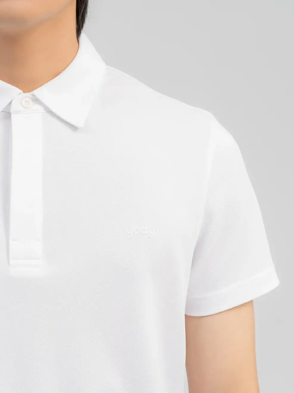Polo Nam Cafe Nẹp Giấu Cúc - Trắng - 3XL