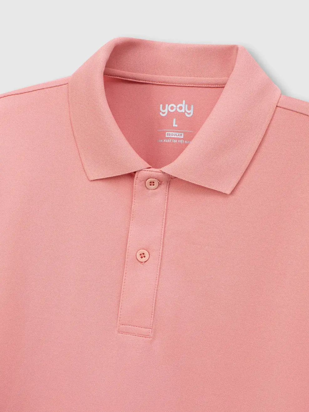 Áo Polo Nam Ngắn Tay Nẹp Che Cúc - Hồng 026 - S