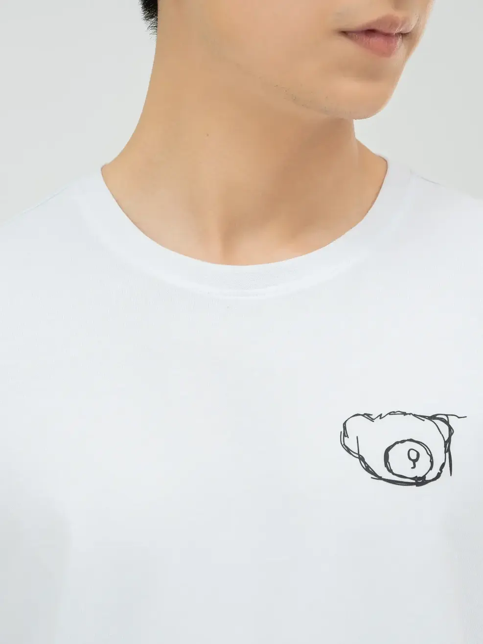 T-shirt Nam In Gấu Bột Ngô - Trắng 1 - M