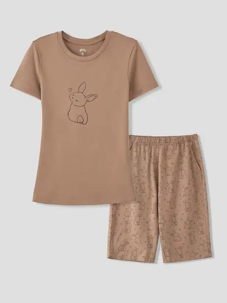 Bộ Đồ Nữ Cotton In Hình Chú Thỏ