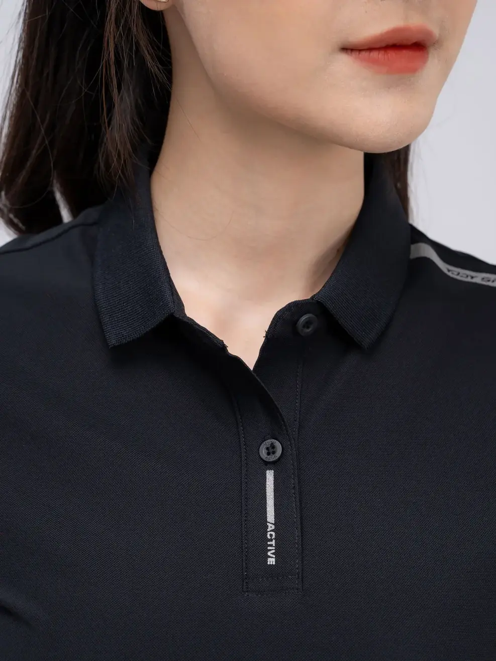 Polo thể thao nữ airycool - Đen - S
