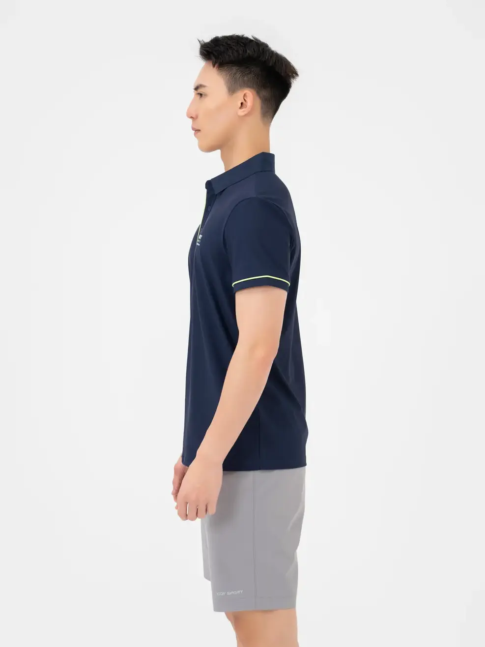 Polo Thể Thao Nam Airycool In Ngực Phối Màu - Navy - M