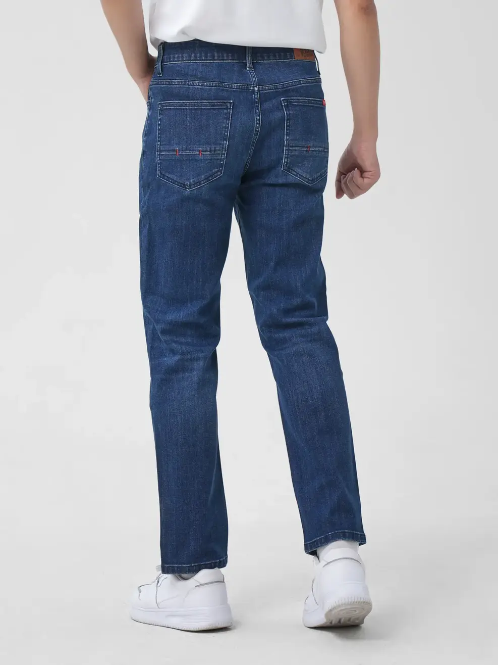 Quần Jeans Nam Slim Coolmax Mác Dệt Túi Sau - Xanh đậm - 28