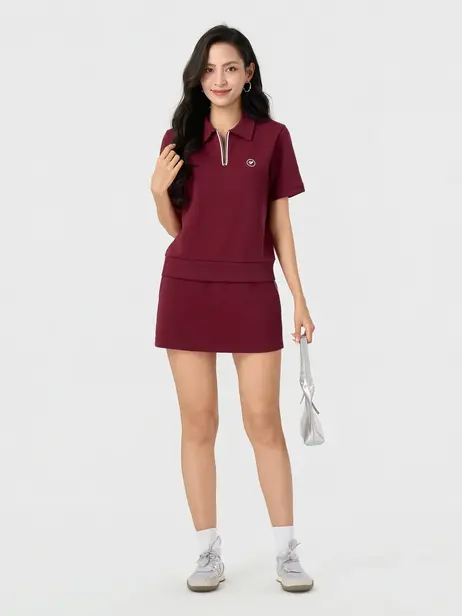 Bộ Đồ Nữ Cổ Nẹp Khóa Chân Váy