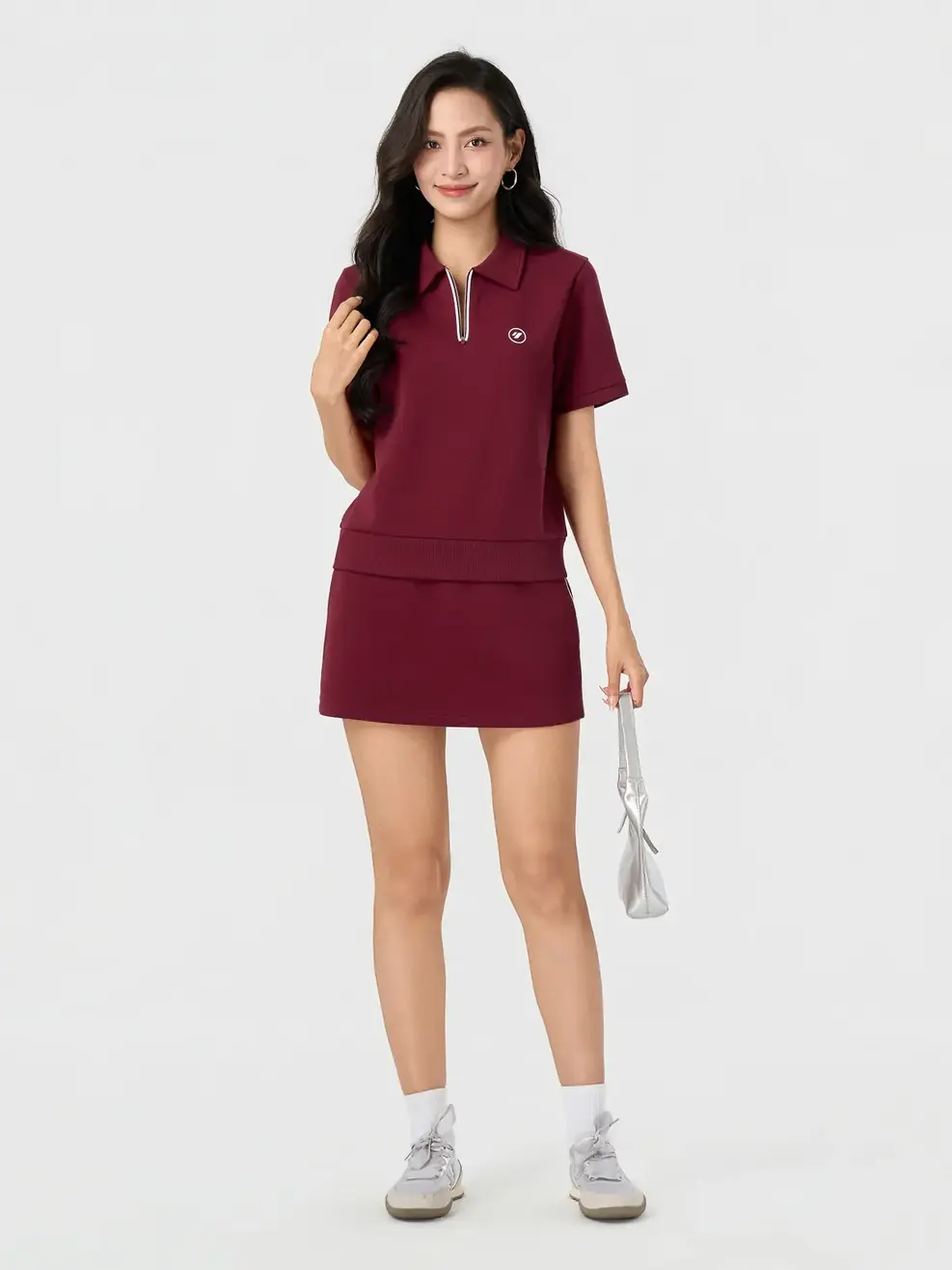 Bộ Đồ Nữ Cổ Nẹp Khóa Chân Váy - Đỏ 050 - S