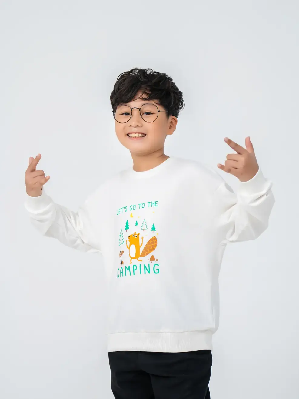 Áo nỉ trẻ em Camping - Trắng - 2