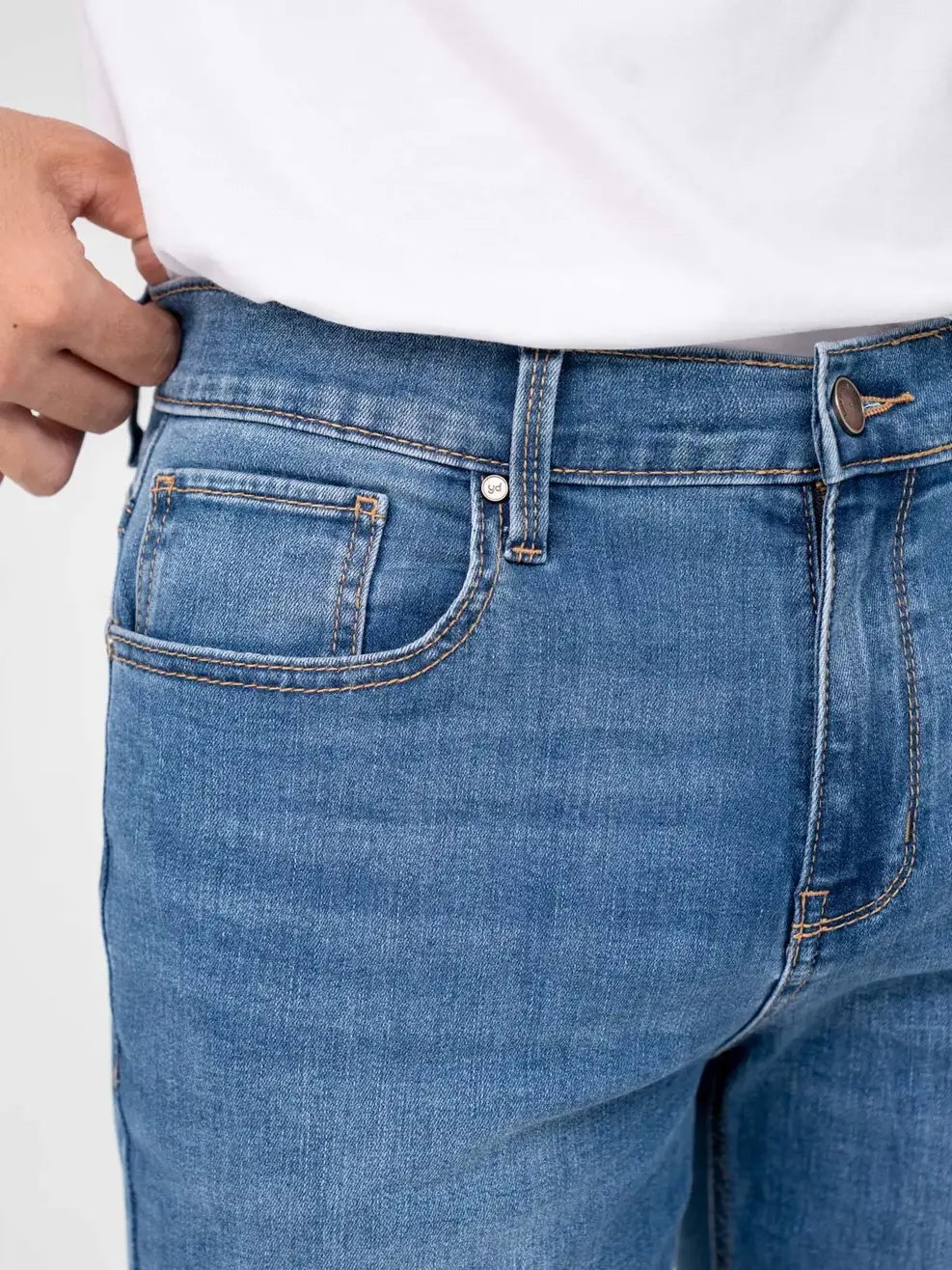 Quần Jeans Nam Slim Fit Coolmax Mác Kẹp Yody Denim - Xanh nhạt - 28