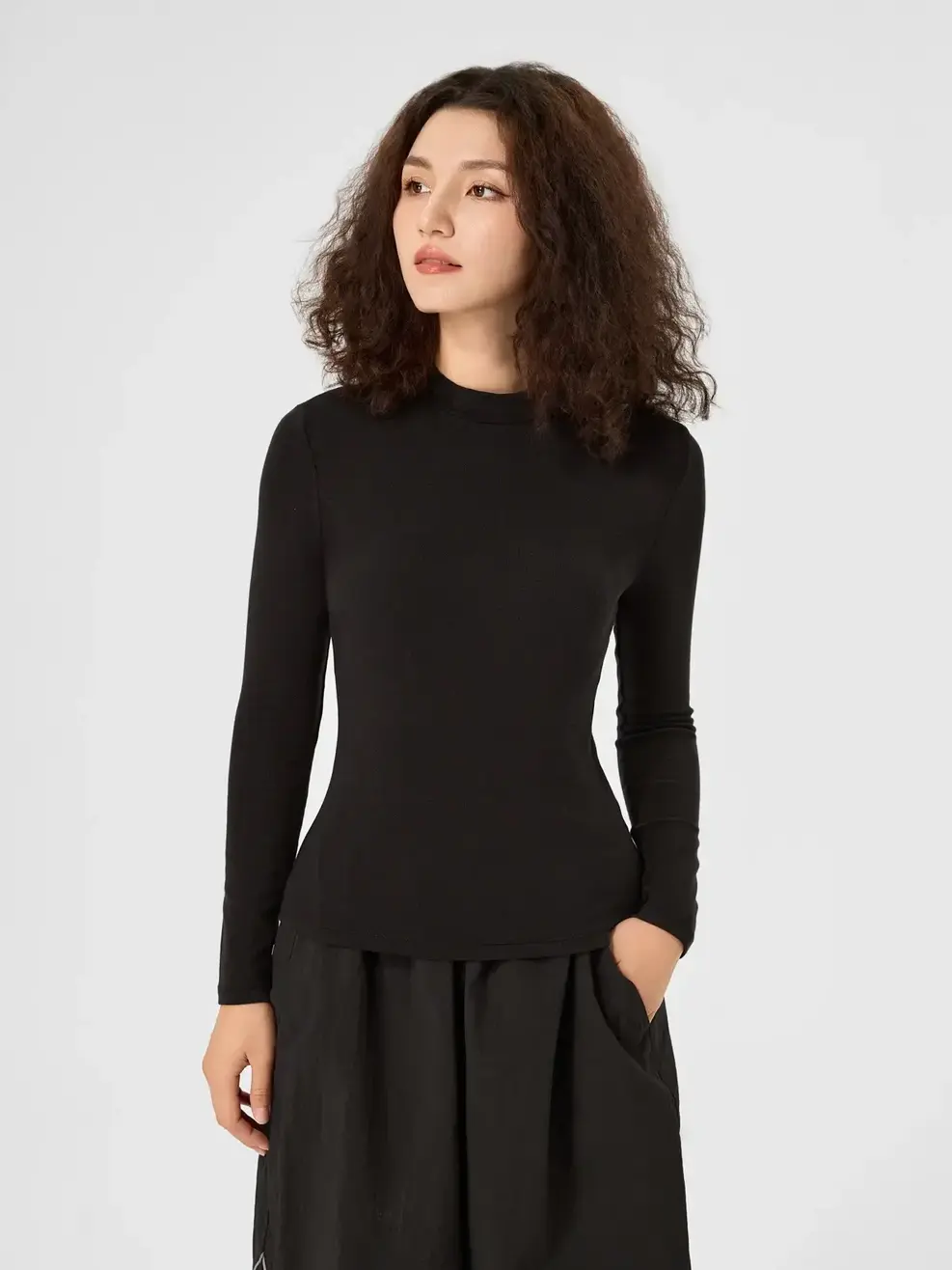 Áo Body Giữ Nhiệt Nữ Cổ 3cm(atn7007) - ĐEN 002 - S